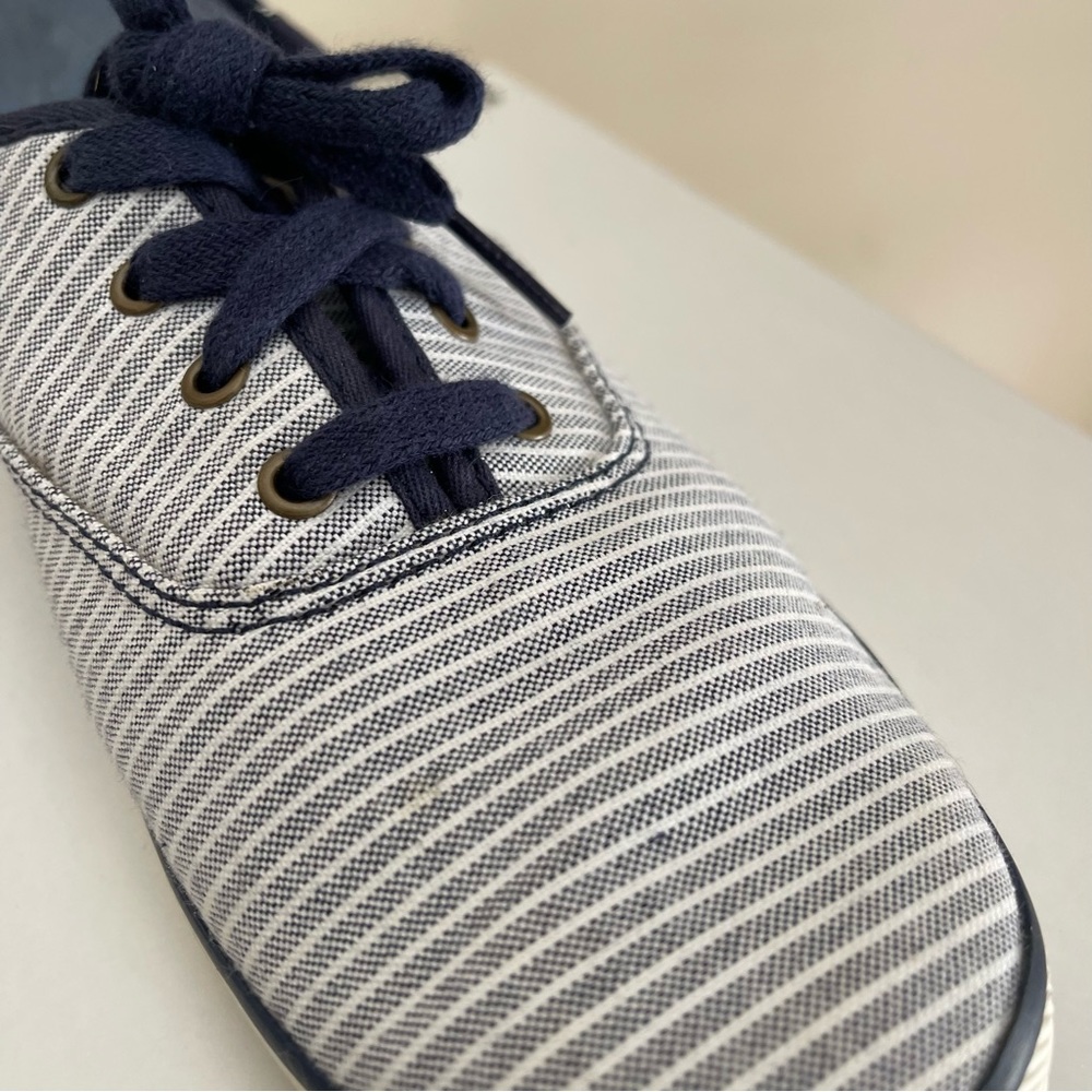 Keds - Blue and White Striped Champion Sneakers - Women’s Size 8 - Picture 7 of 9